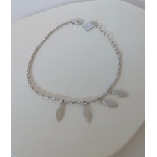 Ασημένιο βραχιόλι αλυσιδωτό με 4 κρεμαστά φύλλα (SB20)